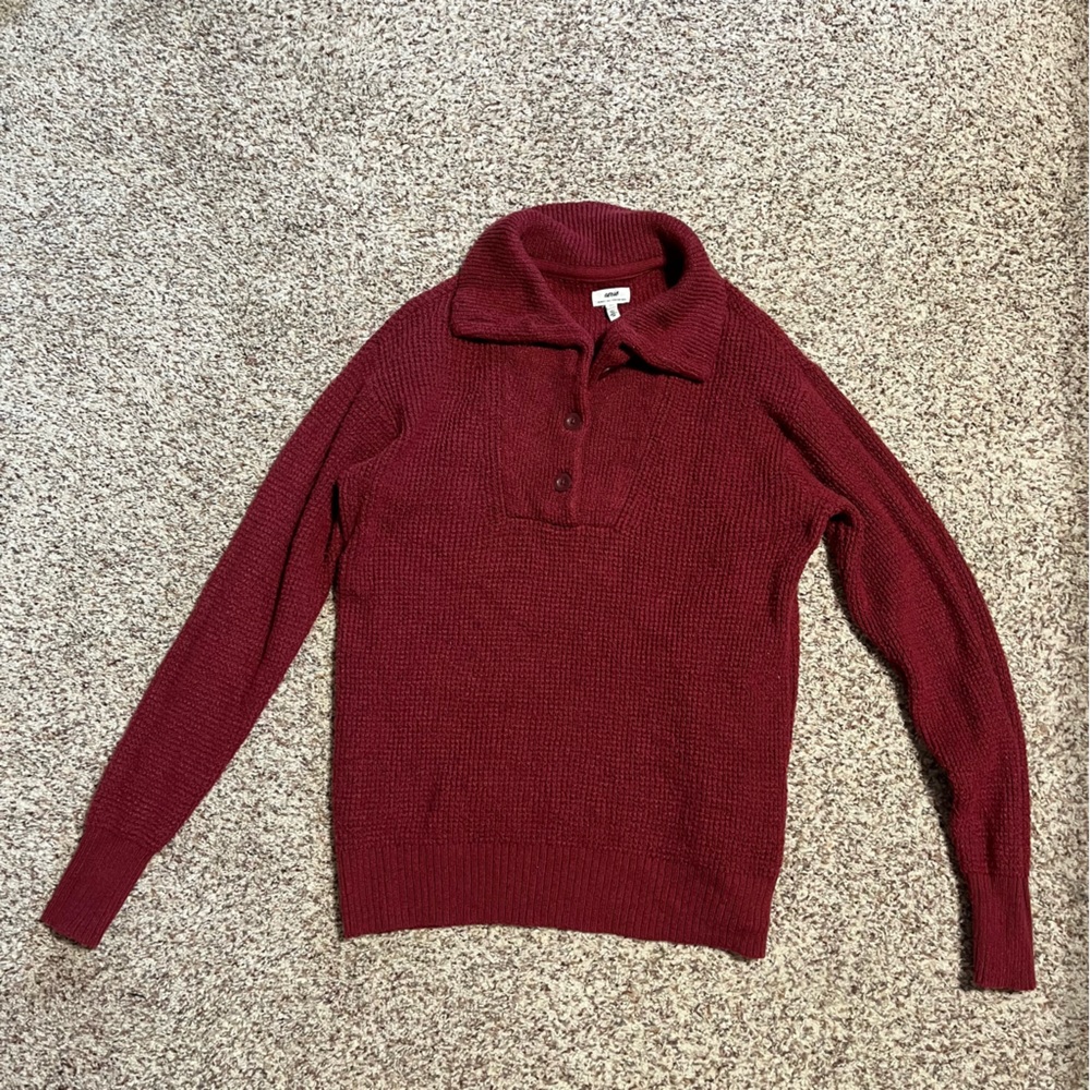 Aerie Deep Red Cowl Neck Sweater
